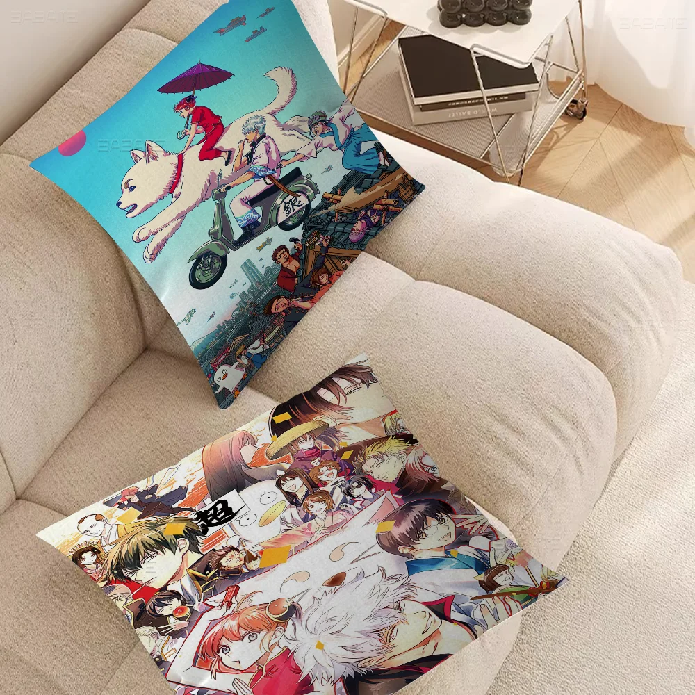 Classic Anime Gintama Pillow Cover Design Cushion Cover Decor Holiday Decorati