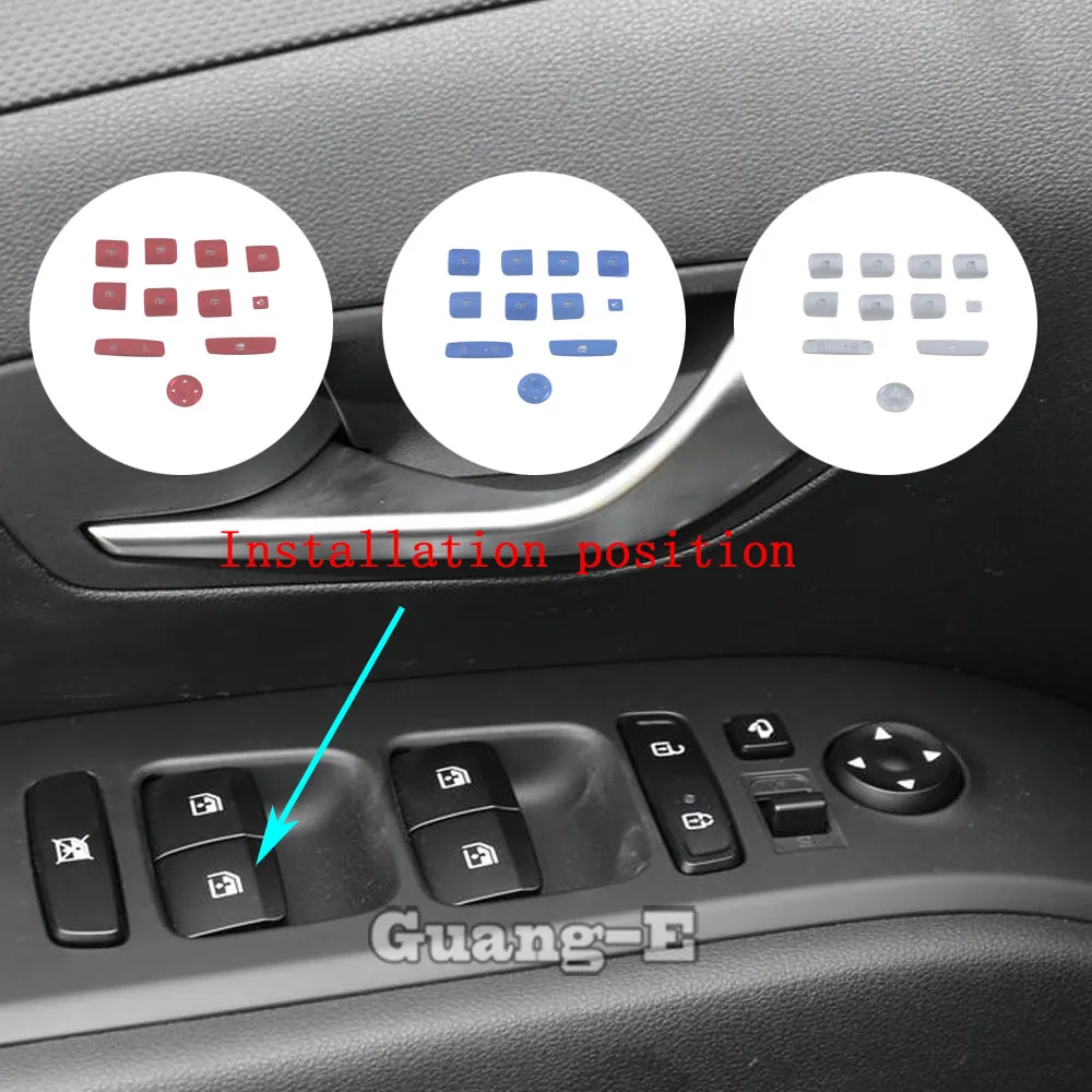 

For Hyundai Tucson L 2021 2022 2023 2024 Car Body Switch Button Inner Door Window Glass Frame Armrest Trim Sticker Panel 11PCs