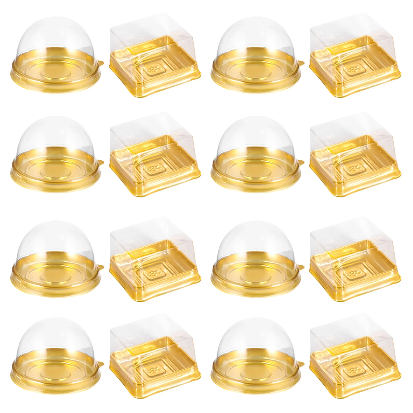 

100 pcs Crafted Pastry Boxes Golden Lightweight Waterproof For Cakes Cookies Cupcakes Bakery Treats Portable Packing Container