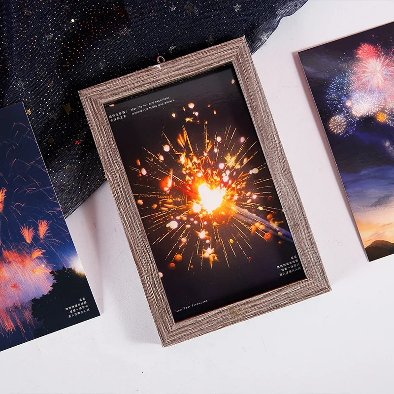 Imagem -02 - Firework Cartão Postal para Ano Novo Bright Starry Sky Ins Estilo Cartões de Mensagem Papelaria Gift 30 Folhas por Conjunto