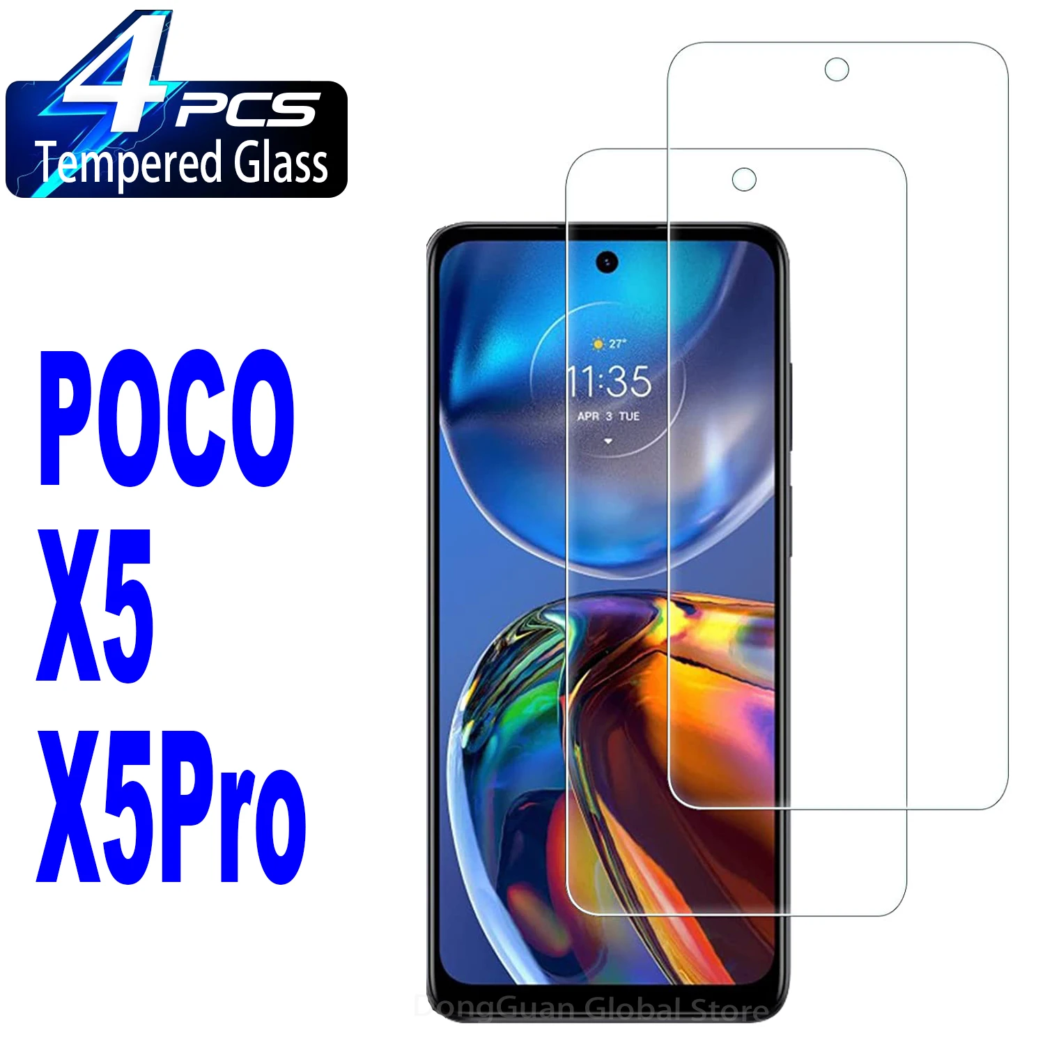 2Pcs/4Pcs 9H Tempered Glass For Xiaomi POCO X5 Pro X5 5G Screen Protector Glass Film