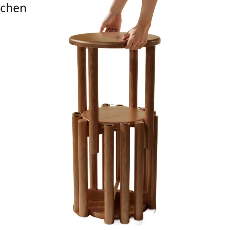 

Zws. Solid wood stool can be stacked round stool household stacked music spare dining table stool