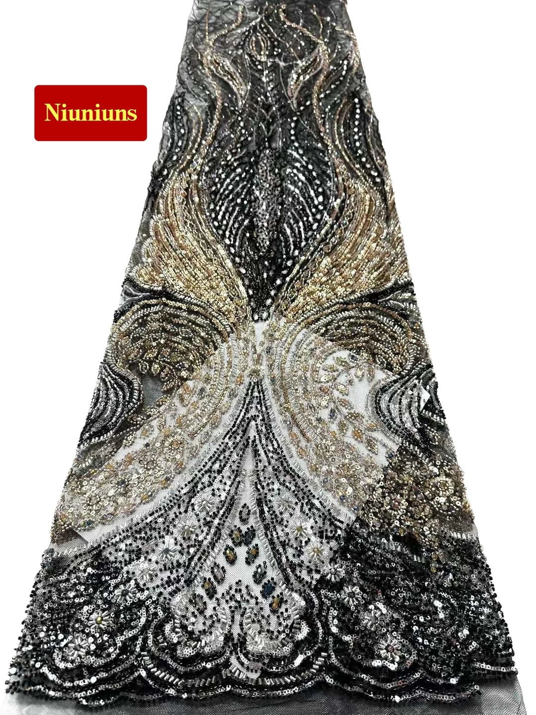 

Элегантная ткань для свадебных и вечерних платьев 2026 года - Мягкий тюль с бисером, кружевом и камнями, высокое качество (Новинка из Австрии) NN8291_R