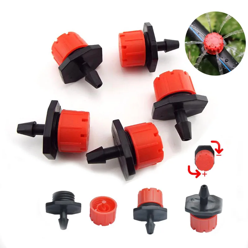 

50pcs Adjustable Dripper Micro Drip Irrigation Watering Sprinkler Spray Kit Nozzles Self Head 8 Holes Scattering Garden Supplies