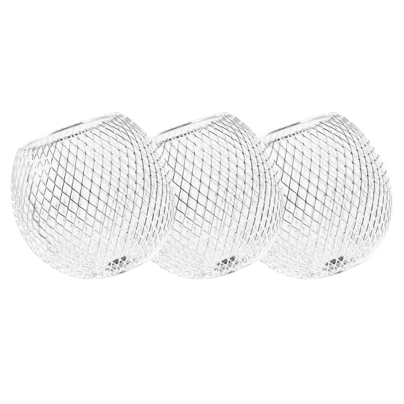 

3Pcs Spherical Metal Lampshade Hollow-Out Craftsmanship Decorative Lamp Cover for Home Office Bedroom Natural Diffuse Lighting