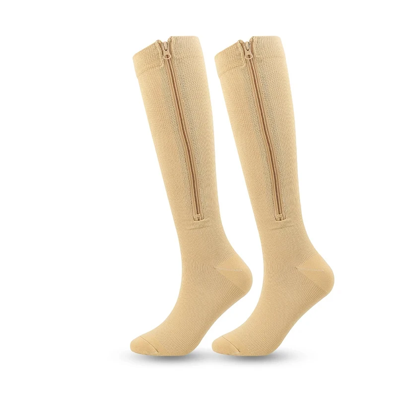 1 Paar medizinische Reiß verschluss Kompression socken Frauen Männer hohe Elastizität Nylon geschlossene Zehen Drucks trumpf für