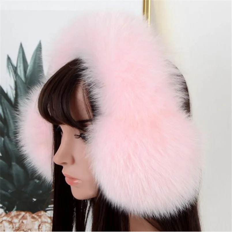 Soft Real Fox Fur Earmuffs for Winter Women Ear Warmer Flffy Genuine Raccoon Fur Ear Muff Protector