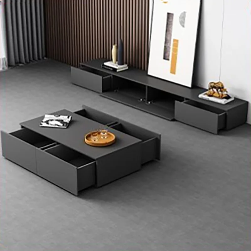 Soporte De Tv moderno minimalista, almacenamiento negro, mueble De Tv Premium De lujo, cajón Glamour, muebles De Sala De estar