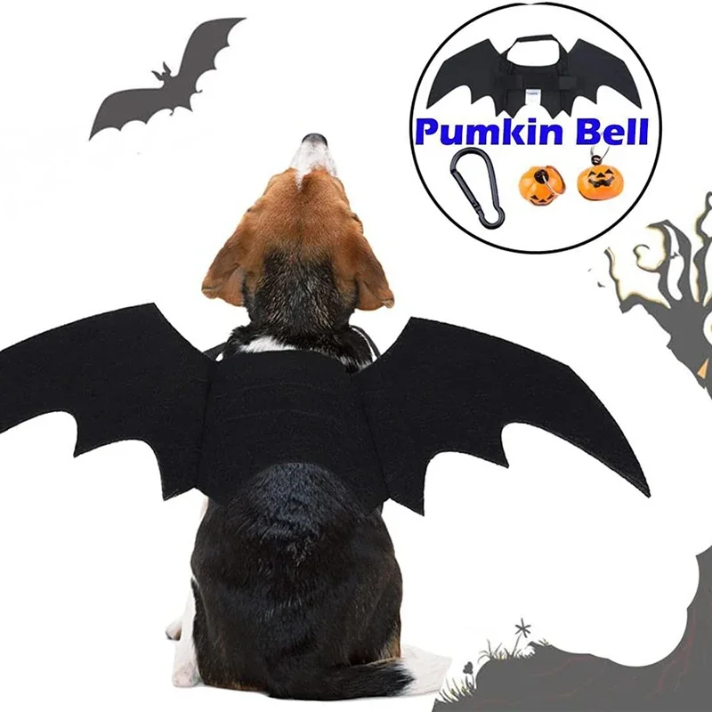 Halloween Cute Pet Dog Cat Clothes Black Bat Wings Harness Costume Cosplay Party Pets Decoration Supplies Cats Dogs Accessories