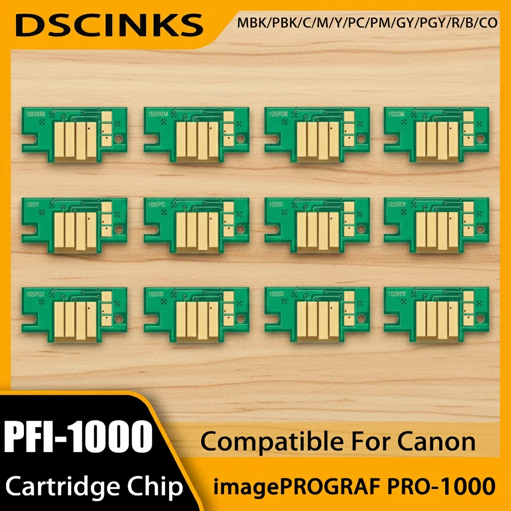 

Чип картриджа с чернилами Canon PFI-1000, PFI 1000, для принтера Canon imagePROGRAF PRO-1000 PRO1000, чипы PFI 1000, 100% совместимые