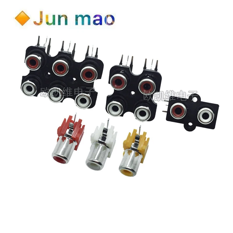 2 Stuks 1-Gat 2-Gat 4-Gat 6-Gat Lotus Socket Rca Socket Audio Socket av Signaal Audio Socket Plug