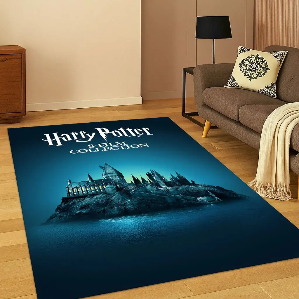 3D h-harry p-potter signo mágico alfombra de dibujos animados para dormitorio sala de estar sofá felpudo decoración del hogar, alfombra de área de juego para niños antideslizante