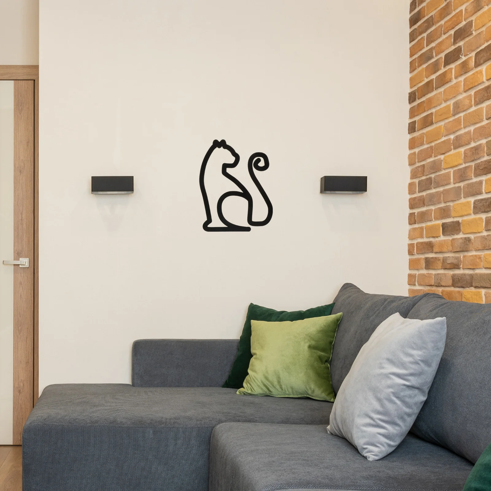 

Cat Wall Art Decoration Figurine Animal Figures Iron Sculpture for Lovers Ornament Decorations