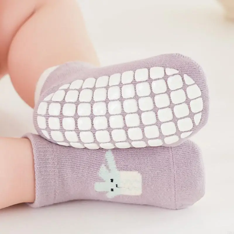 

77HD Baby Floor Socks with Strong Grip for Indoor Use 2025 Spring Summer Hosiery Lovely Cartoon Nonslip Walking Socks
