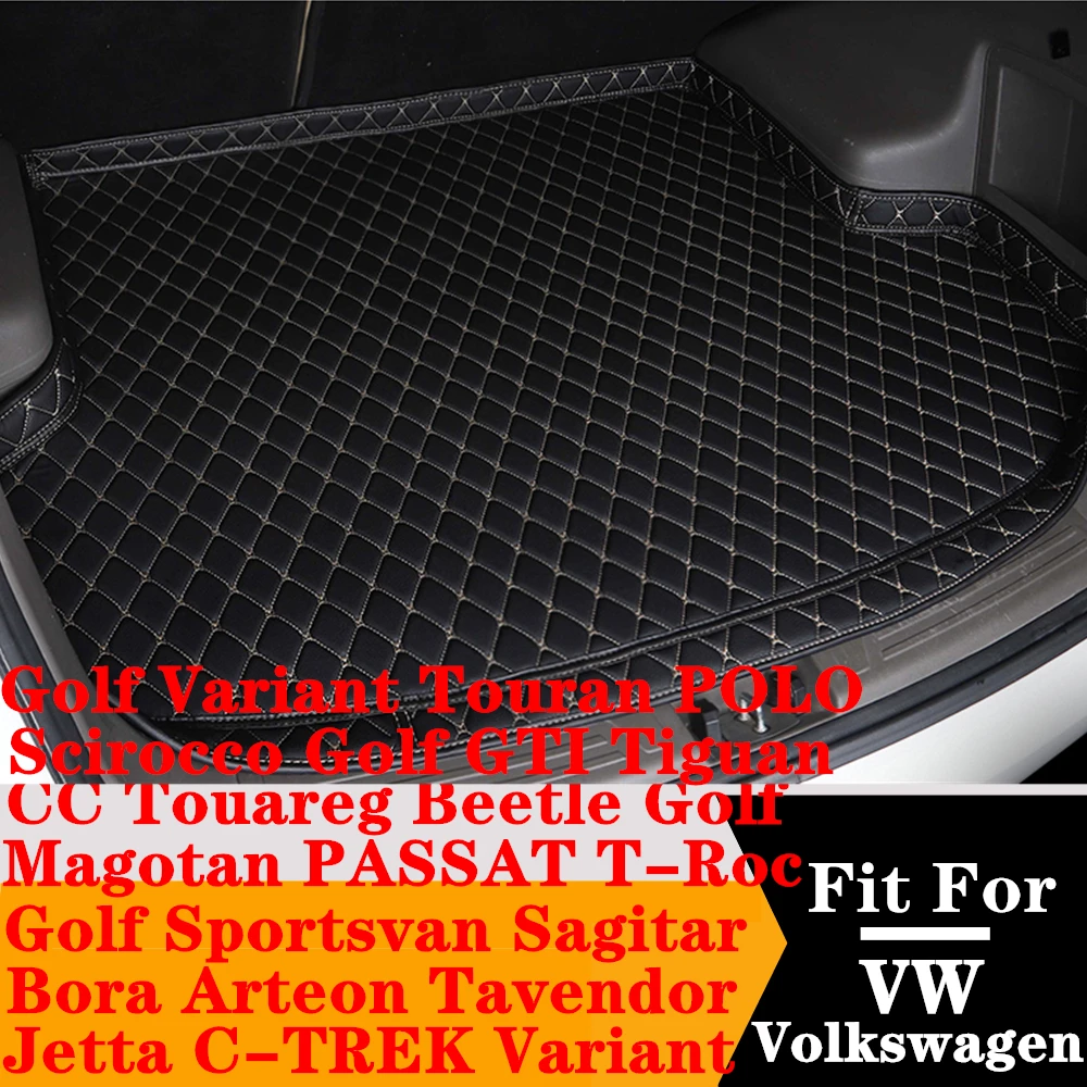 Car Trunk Mat Tail Pad For Volkswagen VW Arteon CC Bora Magotan POLO T-Roc Scirocco GOLF PASSAT Tiguan Jetta Touareg Tavendor