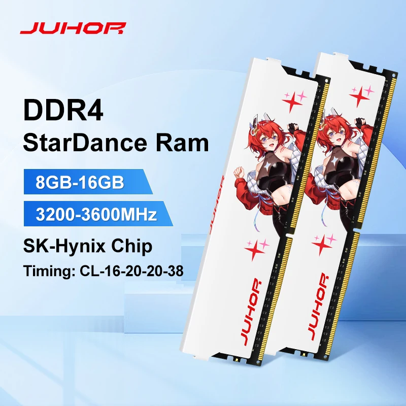 JUHOR Memoria Ram ddr4 16G  8G 32G Desktop Memory Udimm DDR4 2666  3200 3600 New Dimm Rams