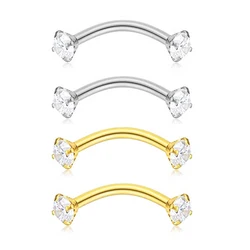 Cubic zirconia Eyebrow Piercing 16G 316L Surgical Steel Ear Cartilage Daith Stud Earrings  Body Piercing Jewelry