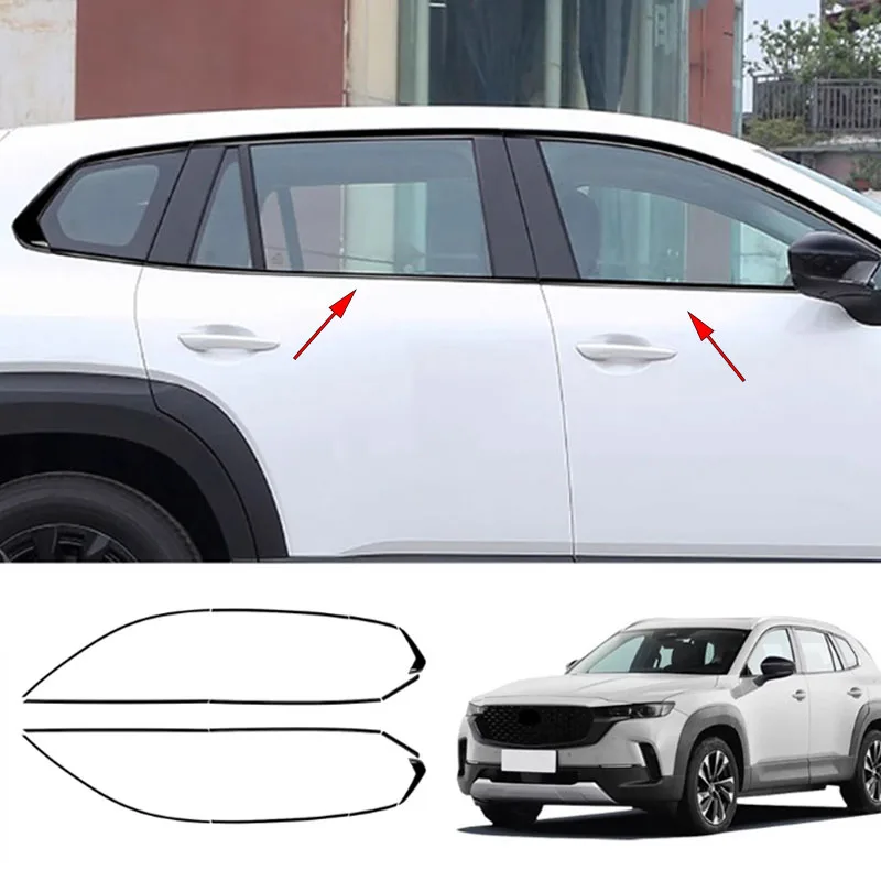 

FIT FOR Mazda CX50 2023 Stainless steel black Exterior Window Molding Strip Sill side Cover Trim
