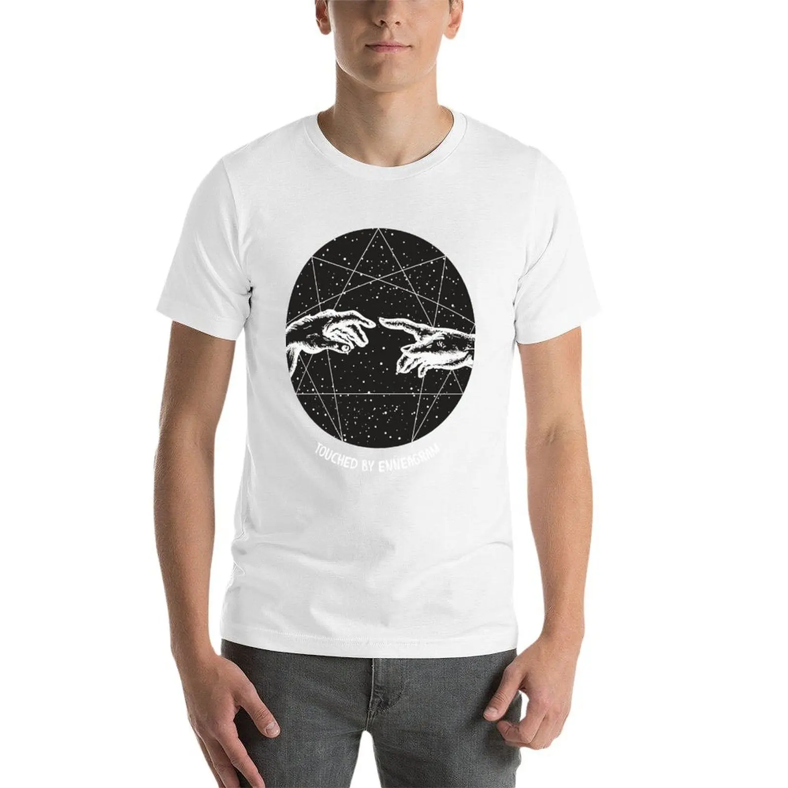 Enneagram الرسوم التوضيحية-لمس بواسطة Enneagram تي شيرت قطن تي شيرت رجل 100% رجالي تي شيرت قطن 100% تي شيرت #4