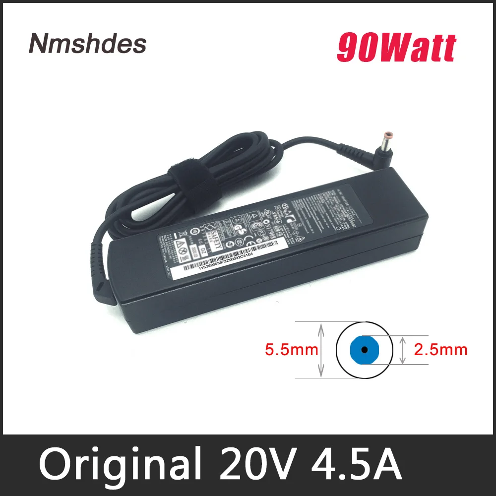 Adaptador de Corriente de 20V 4.5A 90W para IdeaPad Z475 Z480 Z485 Z500 Z510 Z560 Z565 Z570 Z575 Z580 Z585, Cargador para Portátil