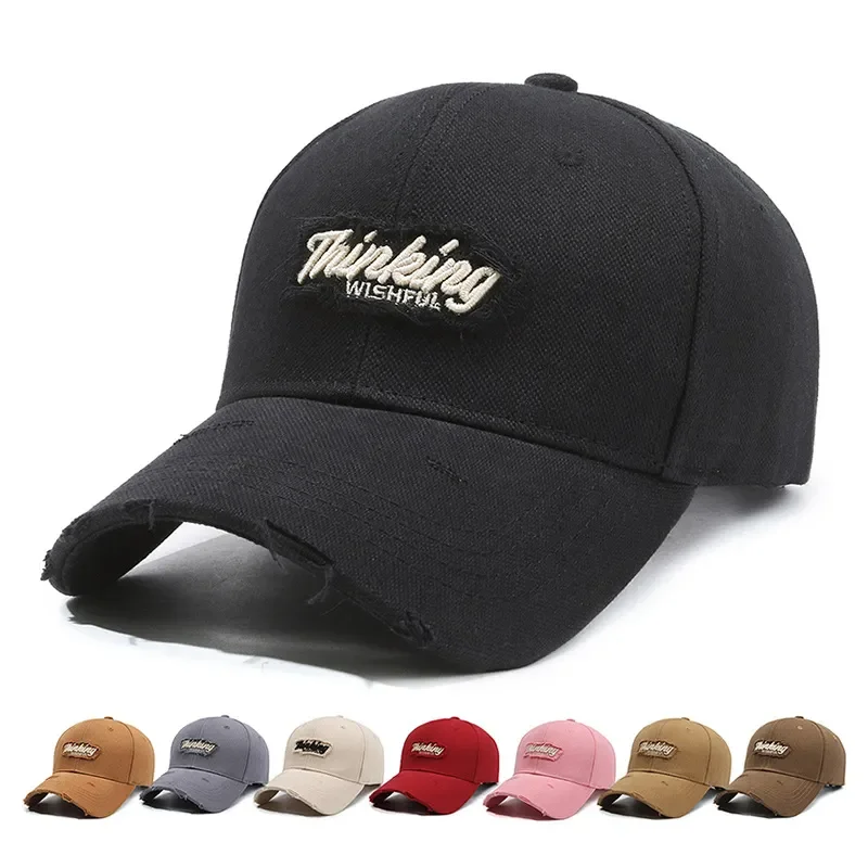 

Retro Retro Embroidered Baseball Hat New Big Headed Duck Tongue Hat Letter Fashion Sunshade Hat Women's Adjustable Sports Hat