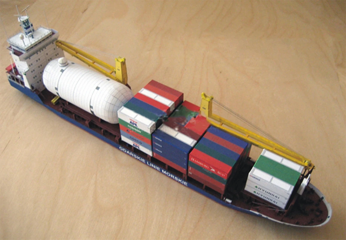 Paper model Polish Gdansk Freighter Paper Model Ship 1:400 Handmade DIY