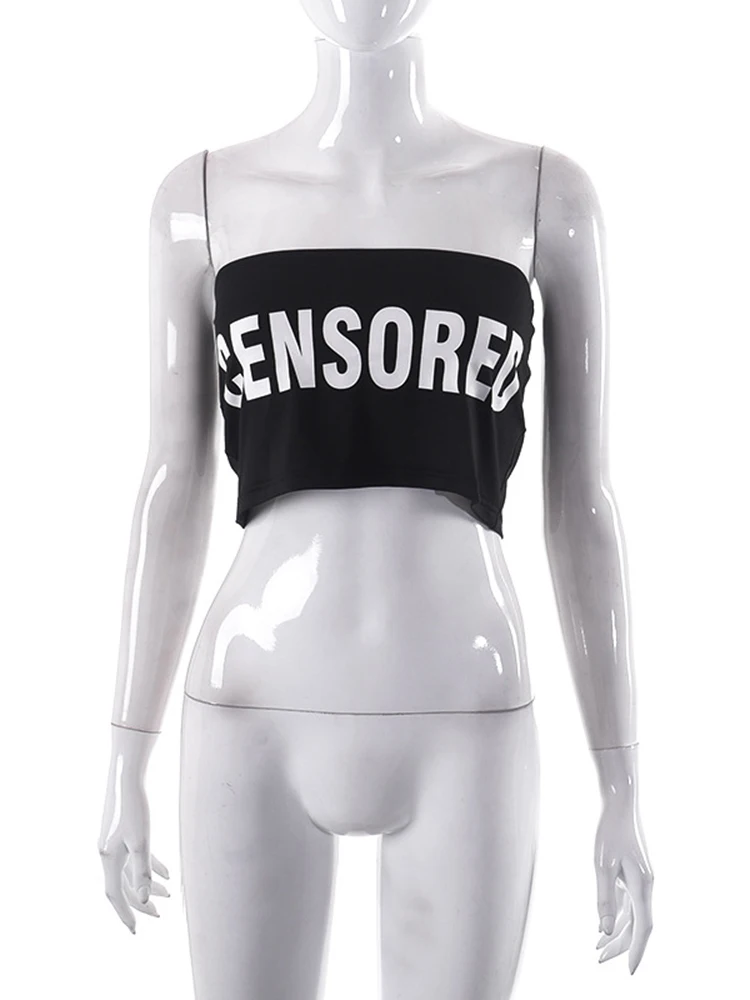 Sifreyr-minifalda con estampado de letras para mujer, ropa de calle de cintura baja, Y2K, Sexy, informal, corsé, Tops