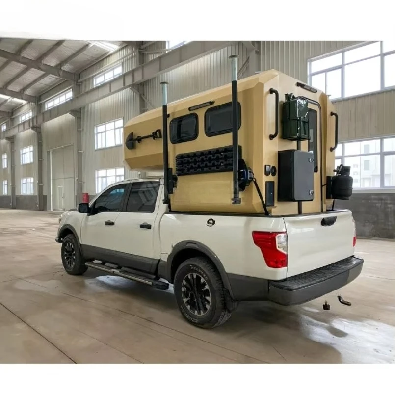 Slide in Truck Trailer With Shower Camping Bed Canopy Pop Camper Pickup Trailers Slid on Unit  for Pick up