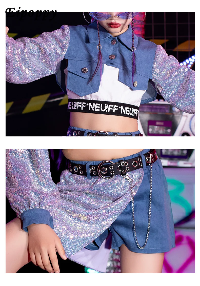 子供のためのダンスコスチューム、ヒップホップ、ジャズ、女の子、ファッショナブル、クール、トレンディ、キッズ、ヒップホップ