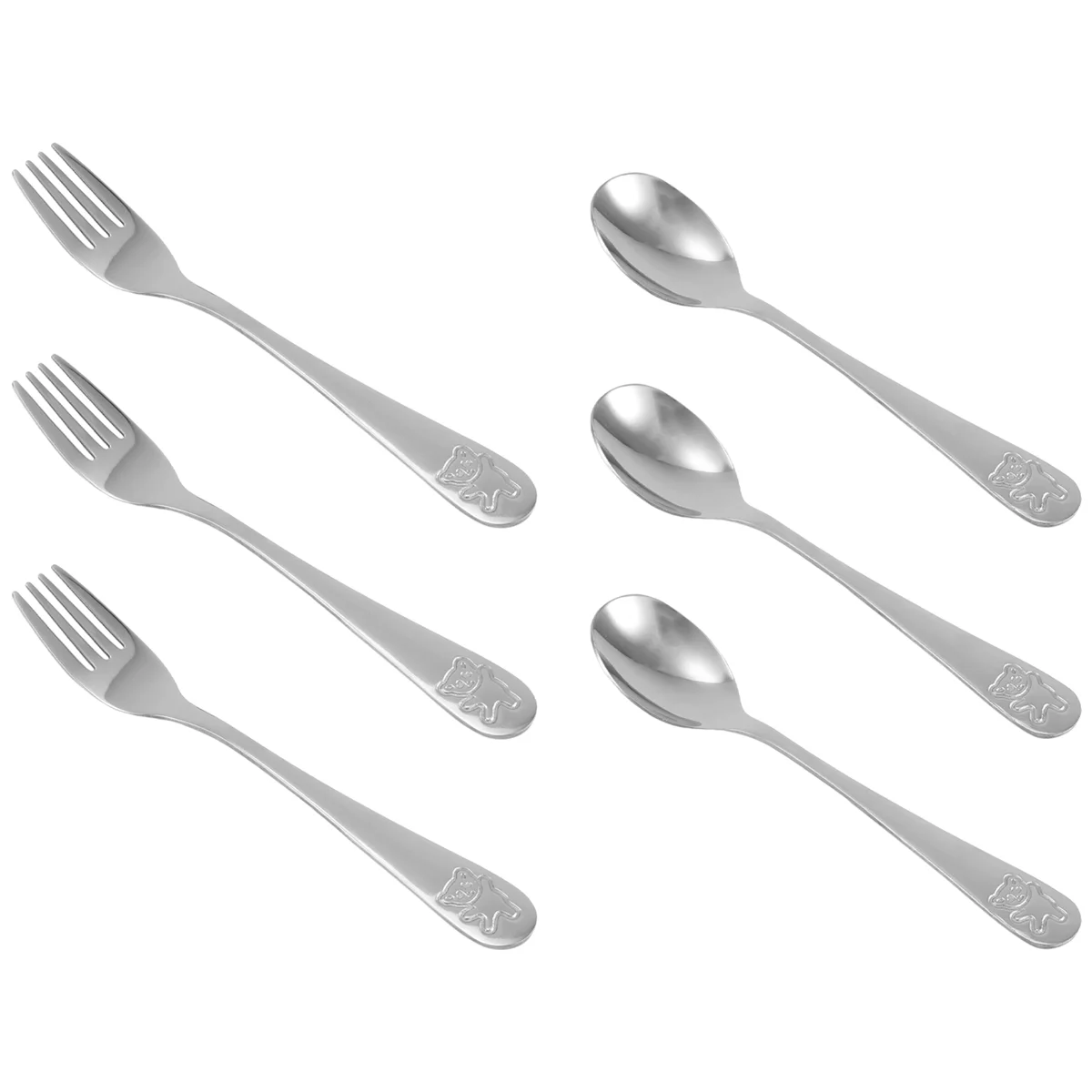 Stainless Steel Child Safety Cutlery Bear Children Spoon and Fork Set Toddler Utensils Metal Cutlery Set