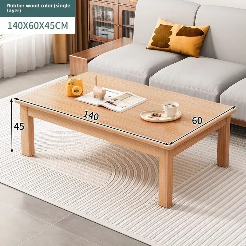 Coffee Table New Chinese Style Living Room Rectangular Solid Wood Leg Tea Table Office Tea Table Small Apartment Low Table