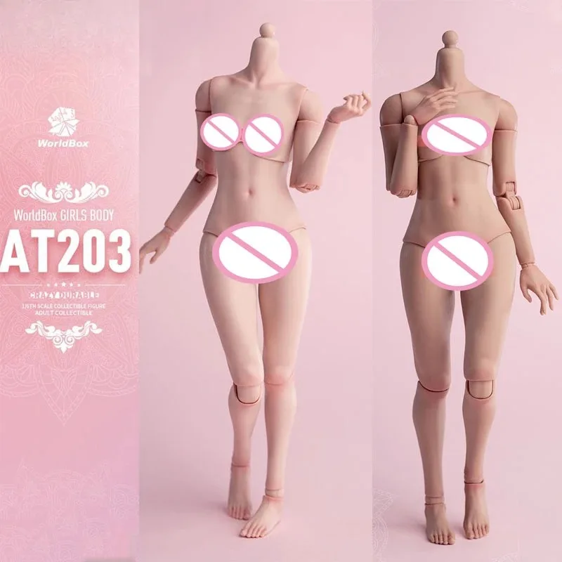 Worldbox 1/6 أنثى مرنة الجسم فتاة الجسم AT201 AT202 AT203 12in عادي الدهون الساق الجندي الأبيض Suntan THREEQ عمل الشكل لعبة