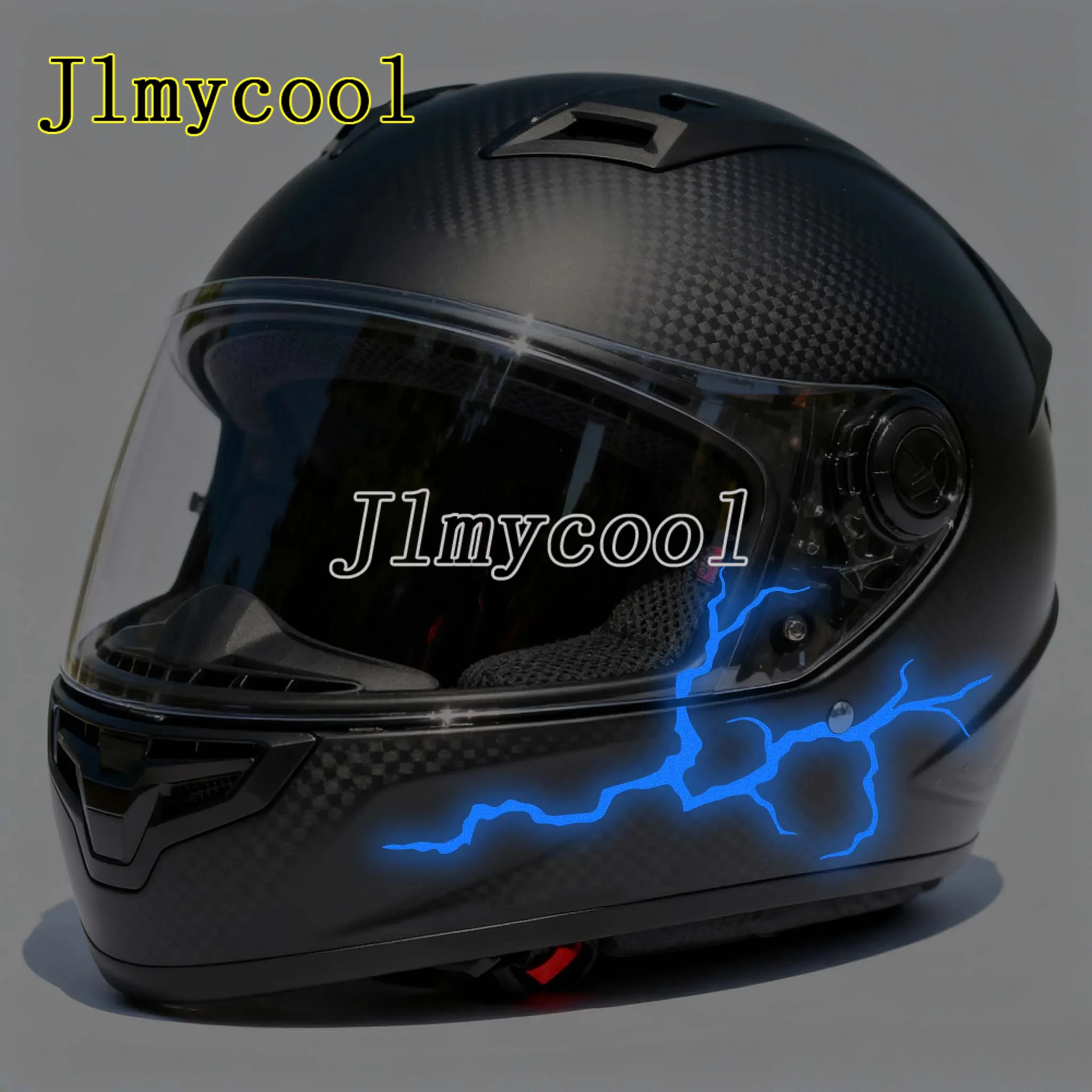 2 Stück Reflektierende Blitz-Motorradhelm-Aufkleber Modifiziert Wasserdicht für DIY-Roller Kraftstofftank Selbstklebende Vinyl-Aufkleber
