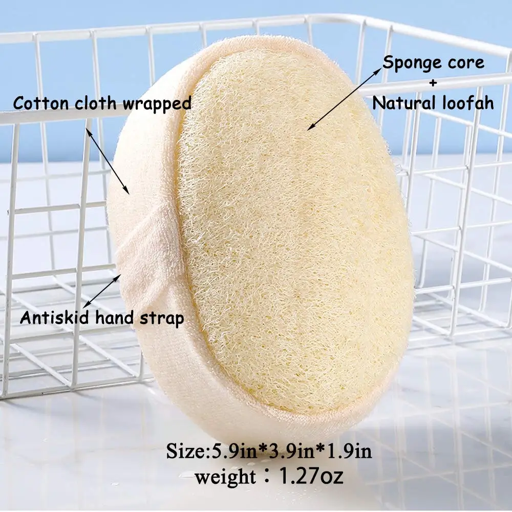 Bath 3 Piece Natural Loofah Body Scrubber Set Sisal Back Scrubber Loofah Sponge Pads & Sisal Soap Exfoliating Organic Body Wash