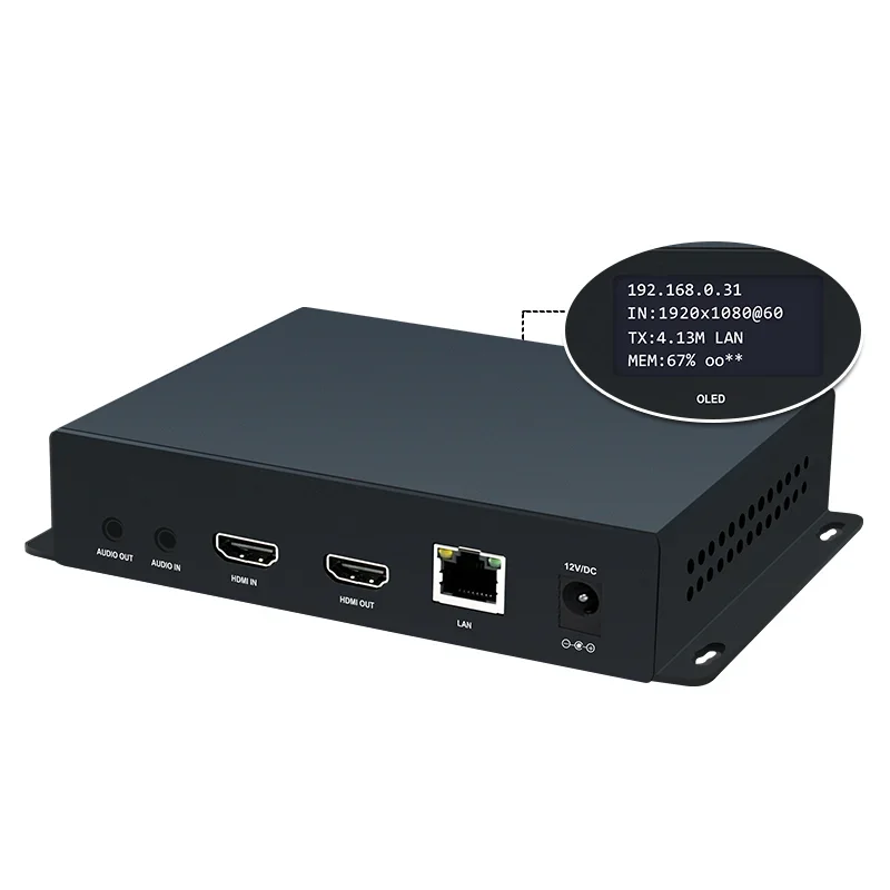 H.265&H.264 1080P HDMI RTMP/SRT/HTTP/RTSP/UDP/ OLED Display Live Streaming Encoder