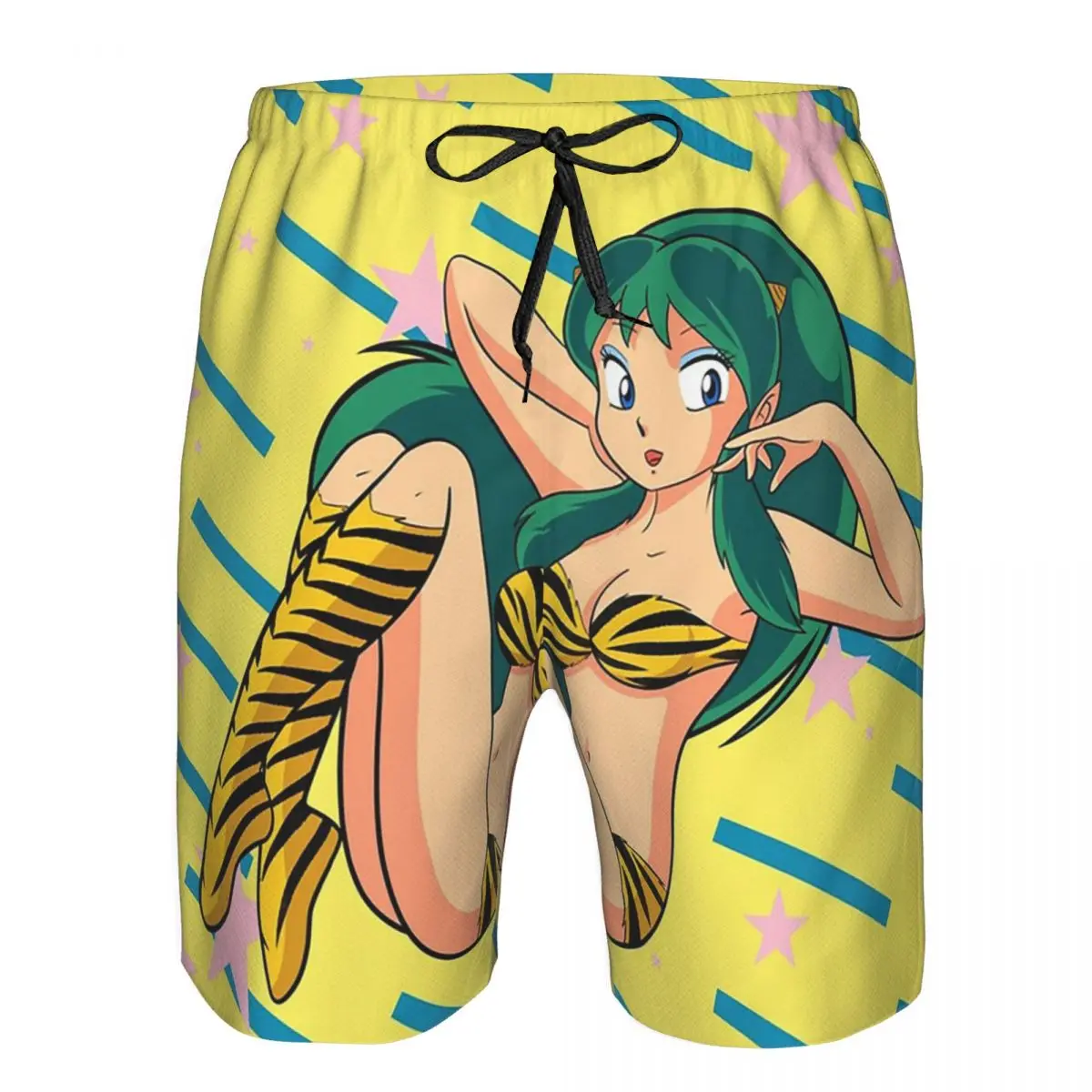 Flying Lamu Anime Urusei Yatsura Trunks Beach Board Shorts Casual Quick Dry Swim Summer Men Pants