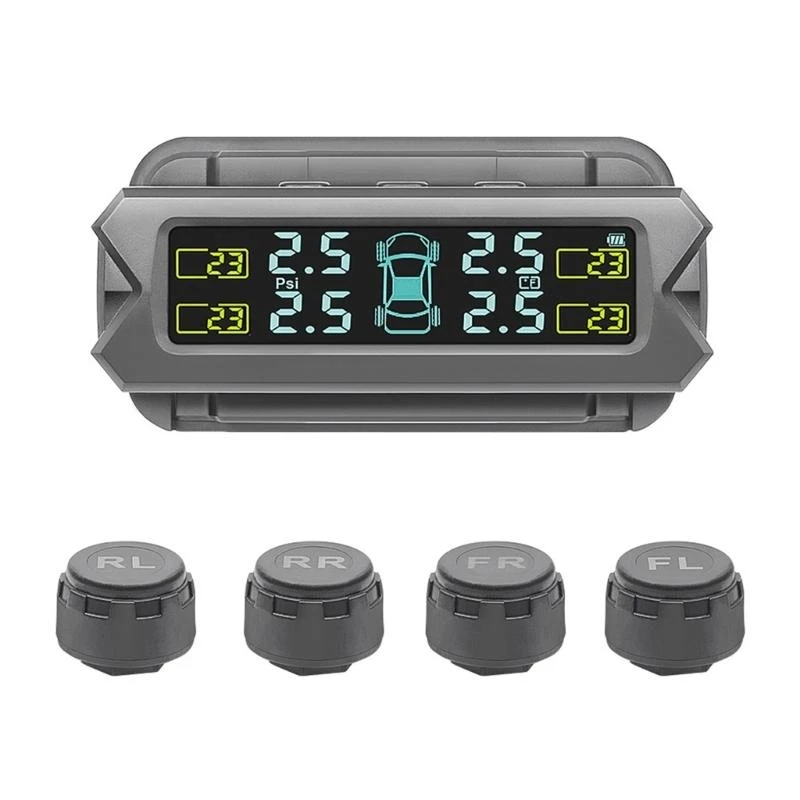 

Solar Tire Pressure Monitoring System For Car SUVs And Trucks With Intelligent Real Time Alerts Long Trips Safe Driving