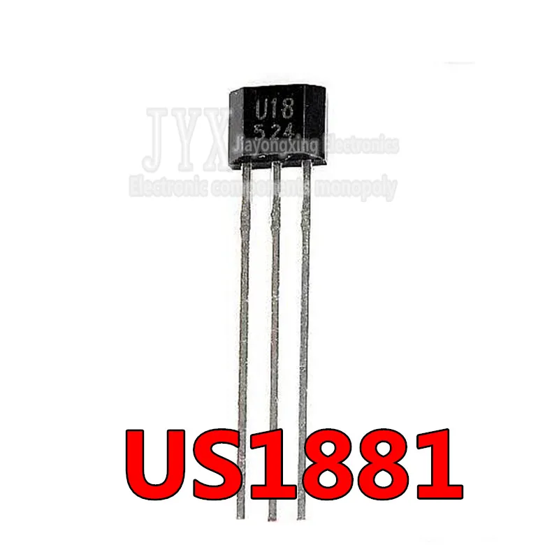 10pcs U18 US1881 TO-92 OH188 1881 U18 TO92 Hall Effect Sensor Magnetic Detector Hall Sensor Motor