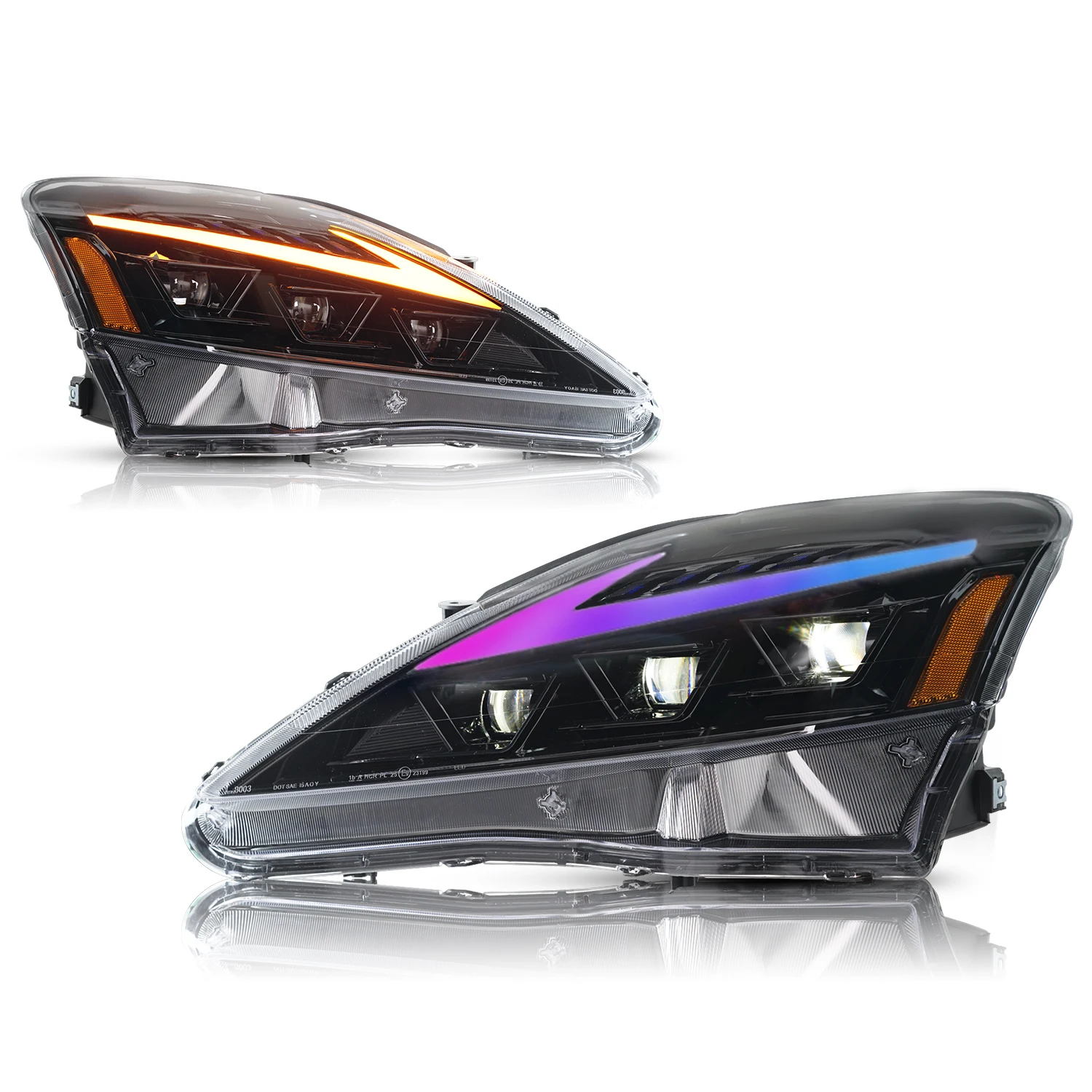 

2006-2012 Archaic RGB IS 250 Headlight 2nd Gen XE20 IS 220d/F 300 350 Full LED 6000k DRL Lexus IS250 Heatamp Start Animation