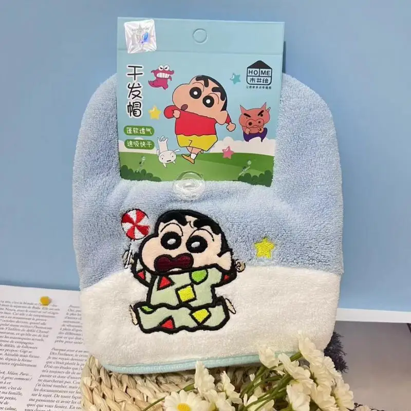 Crayon Shin-Chan Kawaii Anime Dry Hair Towel Cute Cartoon Quick Drying Water Absorption Coral Velvet Wrapped Headscarf Girl Gift