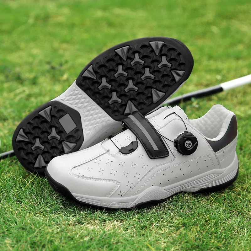 Nuevos zapatos de golf para hombres y mujeres, par de zapatos de bádminton, zapatos de golf impermeables antideslizantes de alta calidad para hombres 35-47