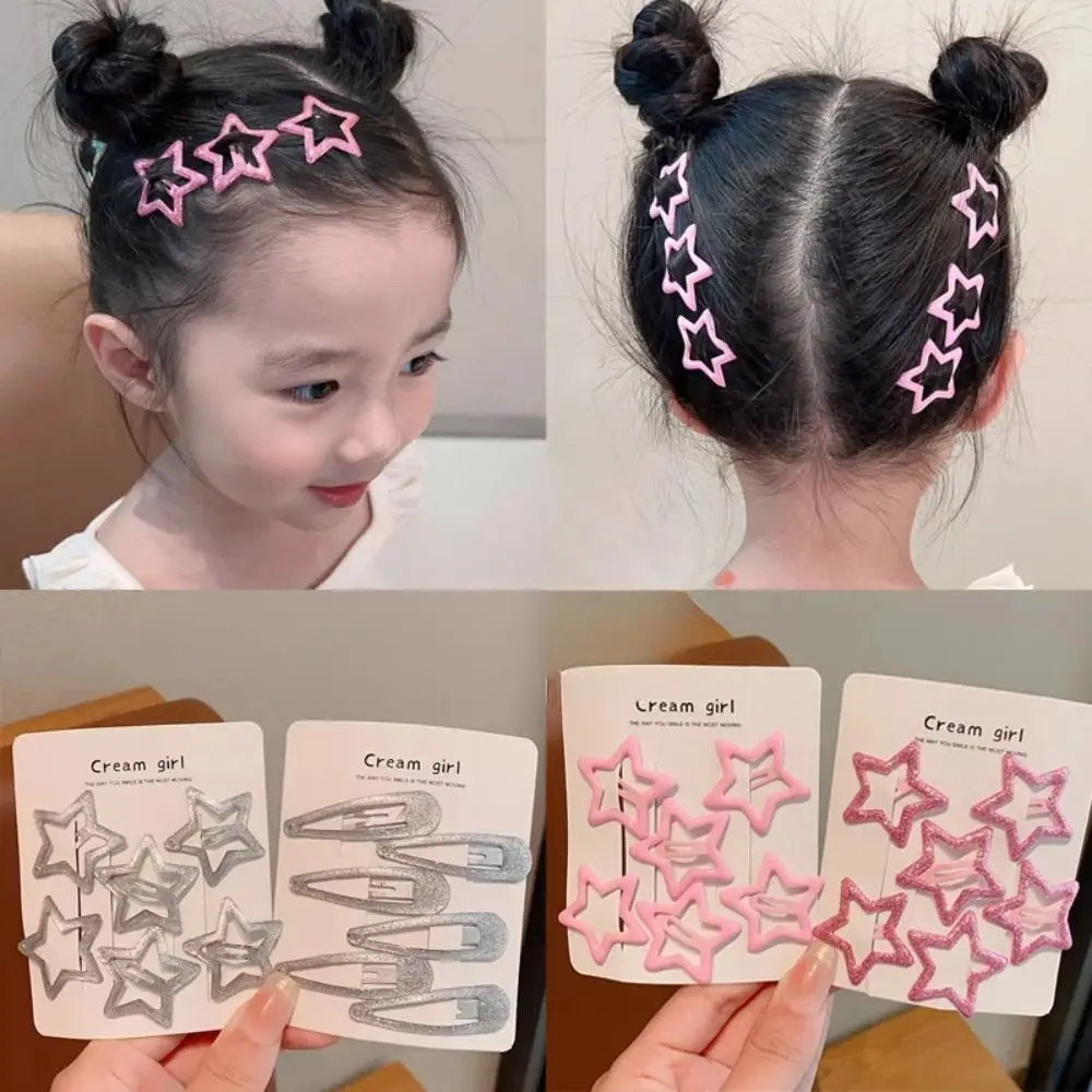 

6Pcs/Set Shiny Star Baby Girls Hair Clips Cute Colors Headwear Children Sweet Barrettes BB Clip Kids Hair Accessories