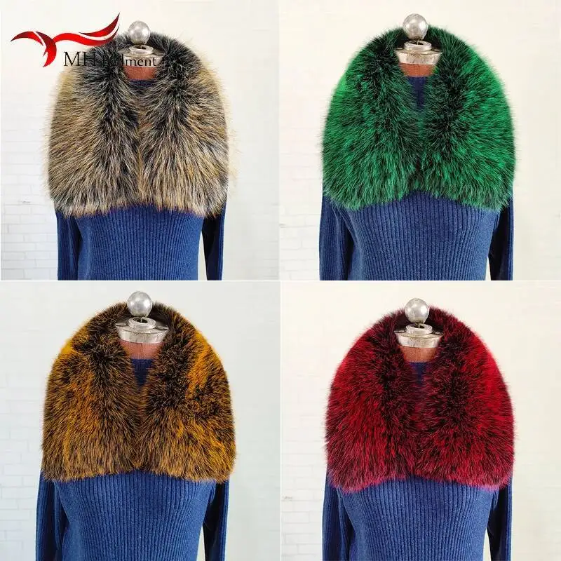 Otoño Invierno piel sintética de zorro cuello de piel ecológico cuello falso nuevo estilo bufanda de lujo versátil Universal individual Unisex