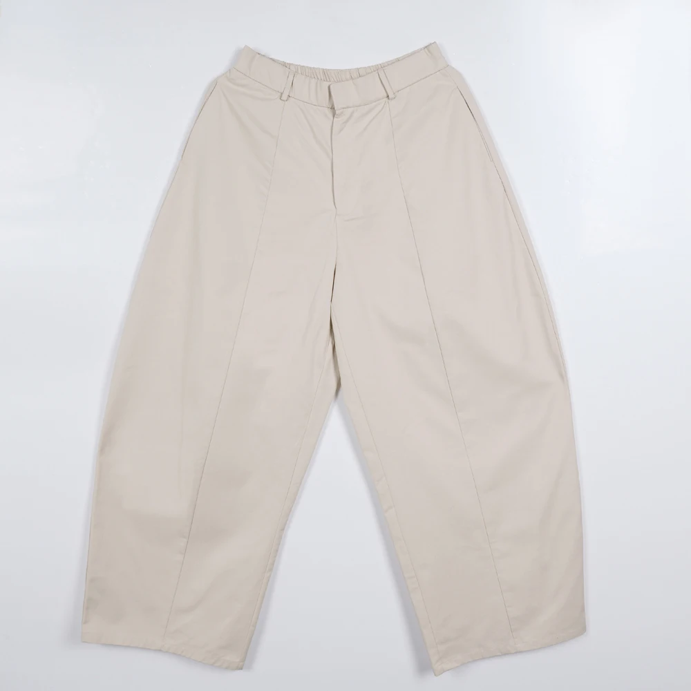2026 Herbst Damen High-Waist Vertikale Naht Ballonhose Lose Weite Hose mit Knopf- und Reißverschluss Modische Streetwear Pendlerhose – Detail 8