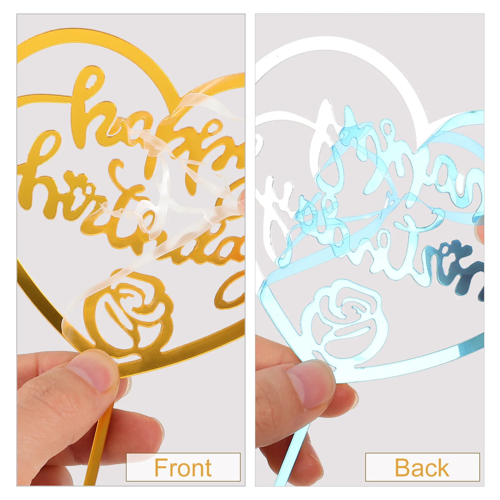 

Cake Card Insert Gold Foil Decorations Cupcake Toppers Plug-in; Acrylic Foil: Happy Birthday