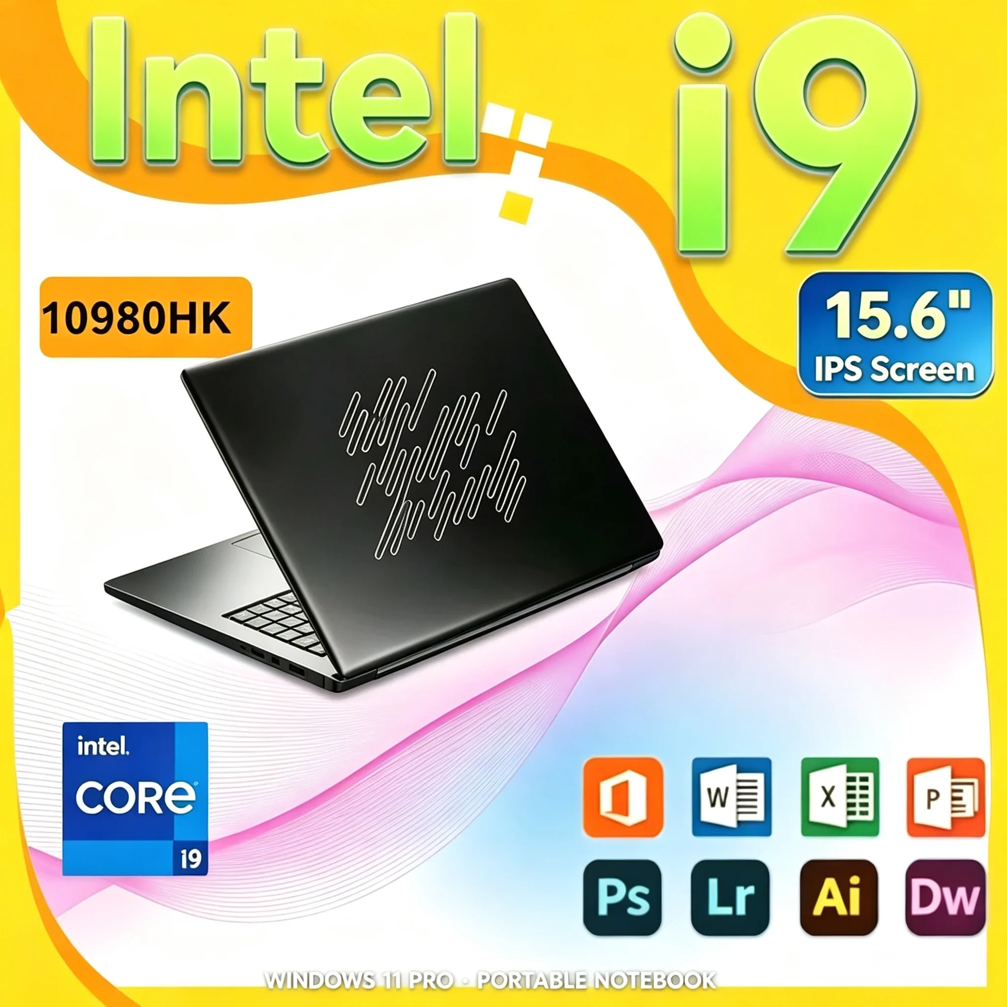 15.6inch Potrable Laptop Intel Core I9 10980HK Computer Windows 11 Pro Gaming Laptops 16GB RAM 4K 1TB 2TB SSD Notebook PC
