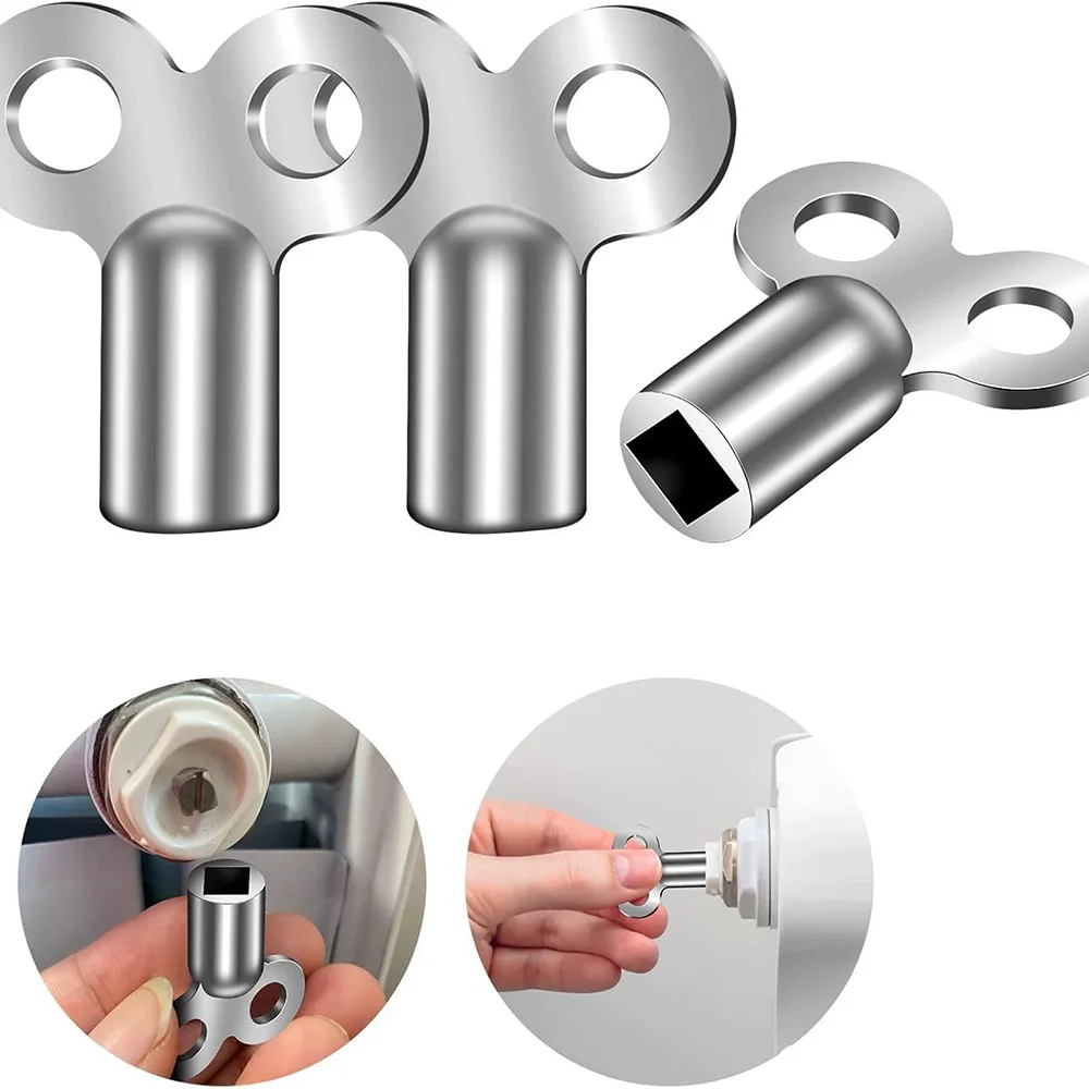 2pcs/set Zinc Alloy Radiator Exhaust Valve Key EU Standard Threads Square 5×5mm Radiator Accessories Heating Key Tools