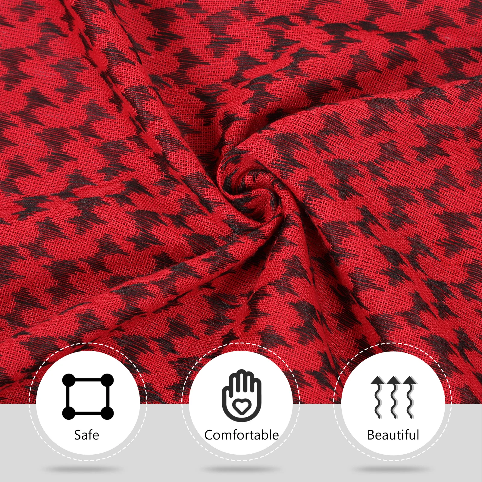 

1Pcs Desert Scarf Red Black Cotton Outdoor Hiking Arab Neck Shawl Sun Block Wrap Winter Warm Wrap