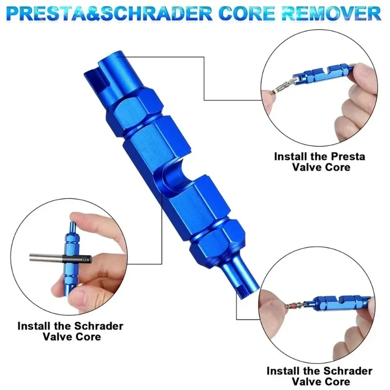 Herramienta removedora de núcleo de válvula para extensor de válvula Presta Schrader, llave de reparación de neumáticos para bicicleta, coche, bicicleta, motocicleta, 1 Uds.