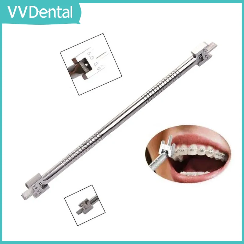 

VV Dental Bracket Gauge Locator Stainless Steel Double Scale Orthodontic Brackets Positioner Instruments Dentistry Tool